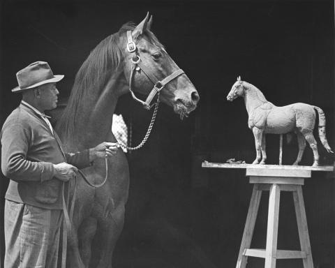 horse and statue