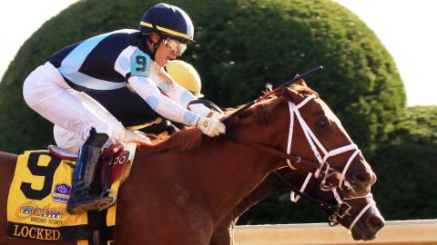 Locked crossing the finish line in Claiborne Breeders’ Futurity 